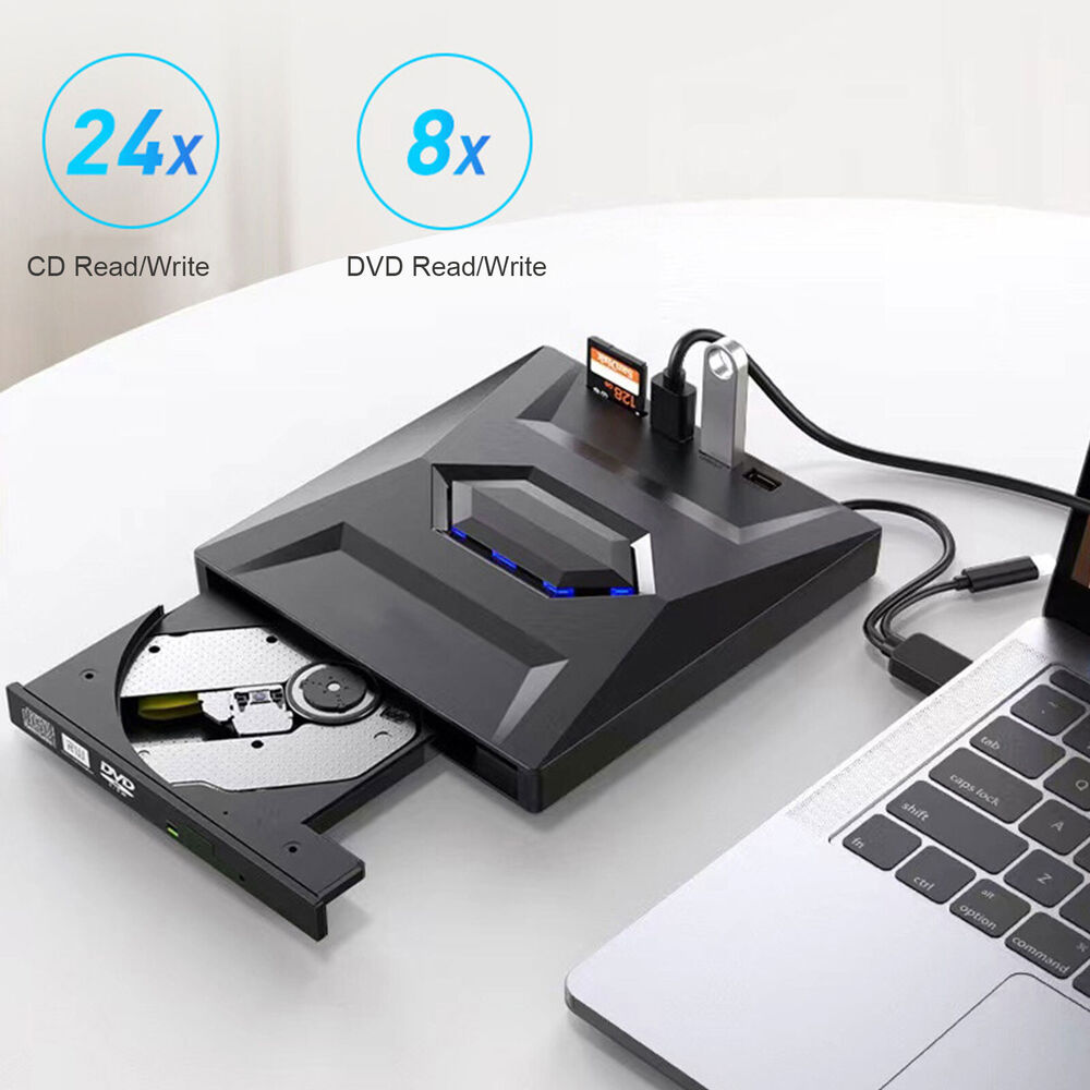 Ultra-Fast USB 3.0 External CD/DVD Drive for Enhanced Multimedia