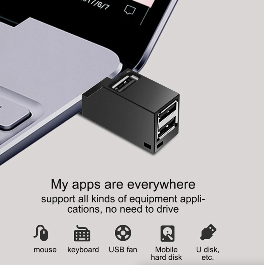 3 Port USB 3.0 Hub - High-Speed Data Transfer for Multiple Devices