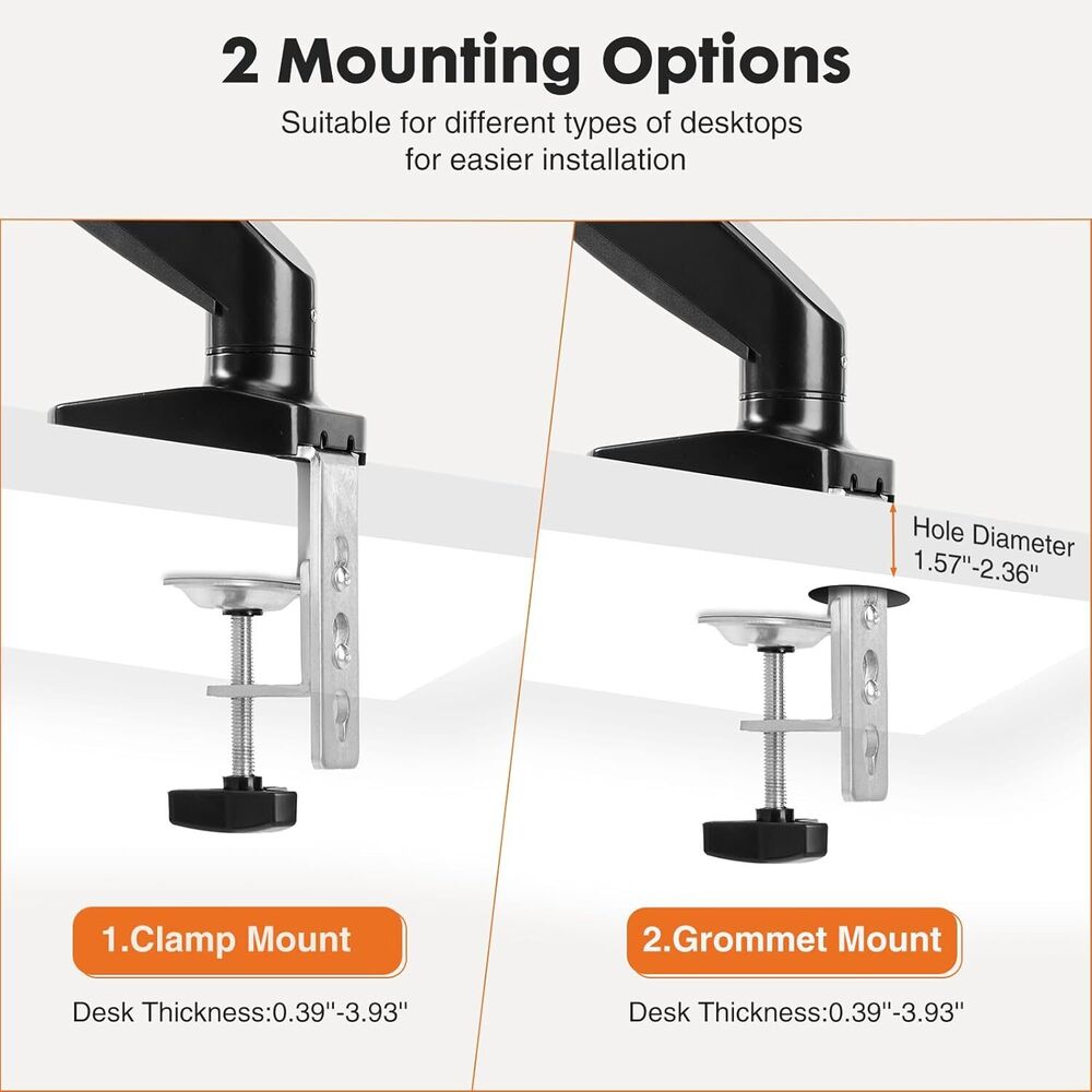 Ergonomic Single Monitor Desk Mount for Enhanced Workspace Comfort