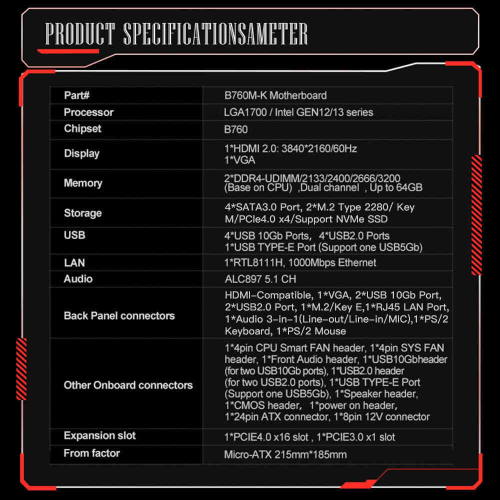 High-Performance GEN12/13 Desktop Motherboard with DDR4 RAM Support