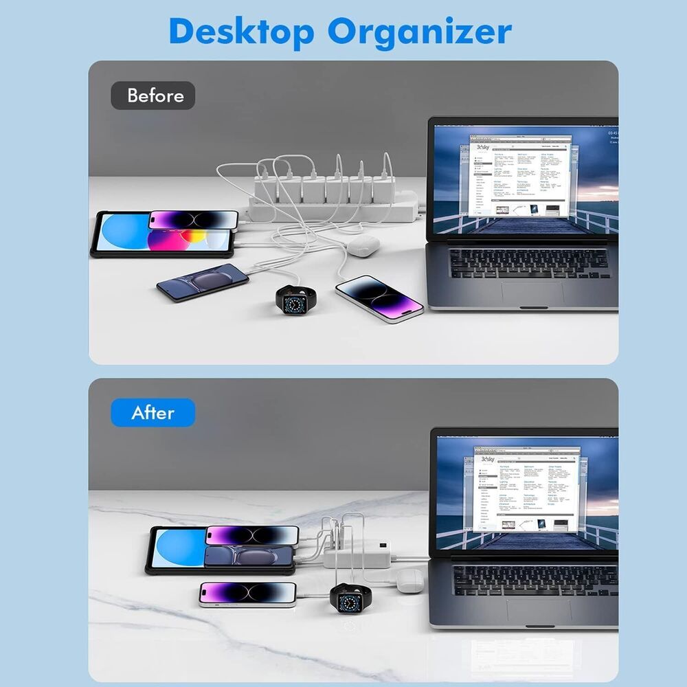 6-Port High-Speed USB Charging Station