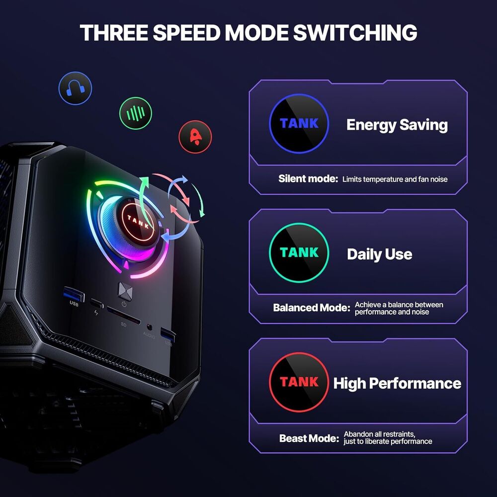 4K Gaming Beast Mini PC with Intel i7 12700H, RTX 3060, 16GB DDR5, 1TB SSD