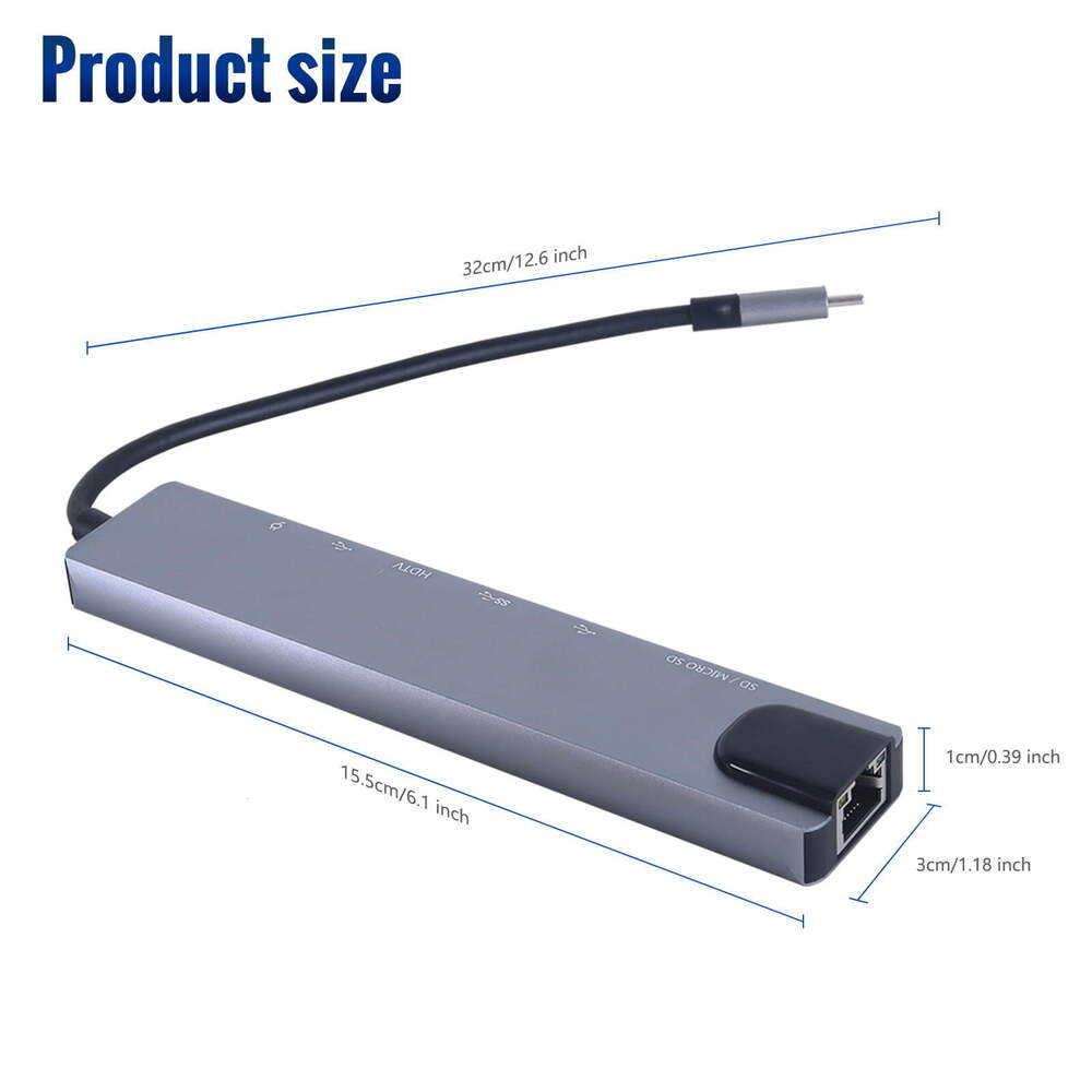 8-in-1 USB-C Multiport Hub for Enhanced MacBook Connectivity