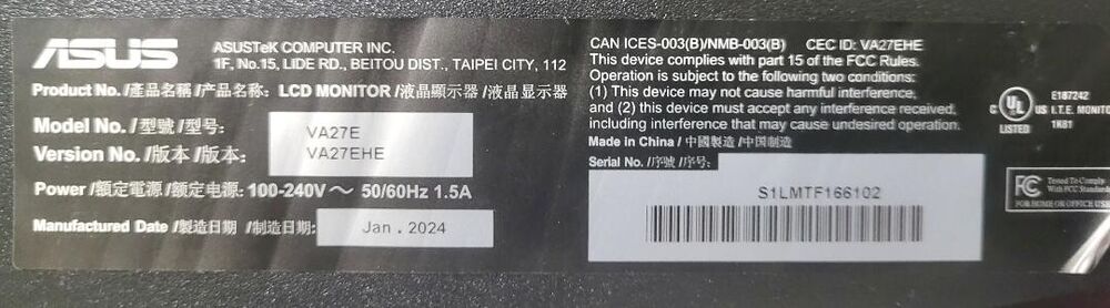 Enhanced Stability ASUS VA27EHE Monitor Stand