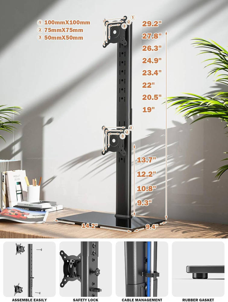 Vertical Dual Monitor Stand - Optimize Your Workspace