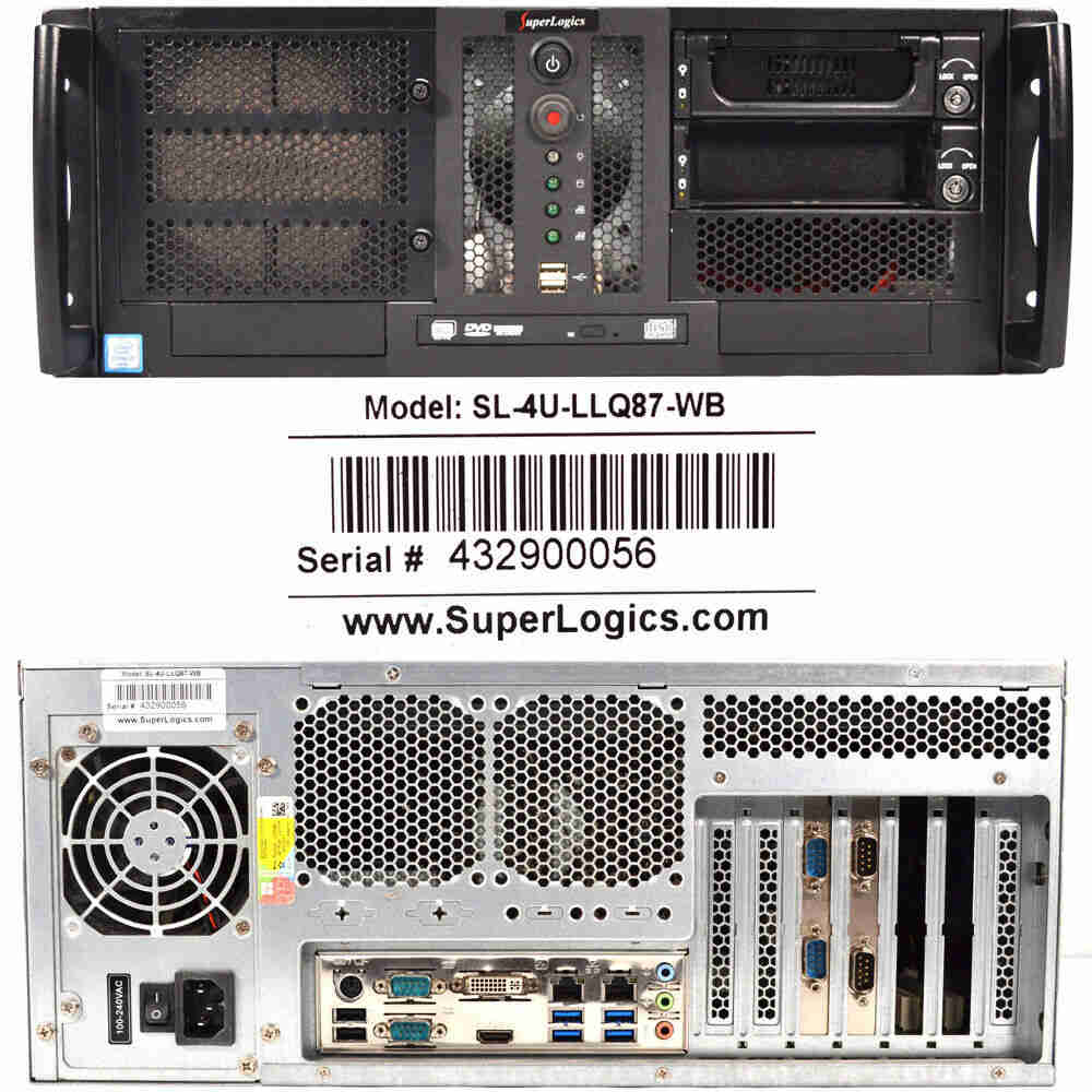SuperLogics SL-4U-LLQ87-WB Industrial Computer with i5-4570S, 16GB RAM, 1TB HDD
