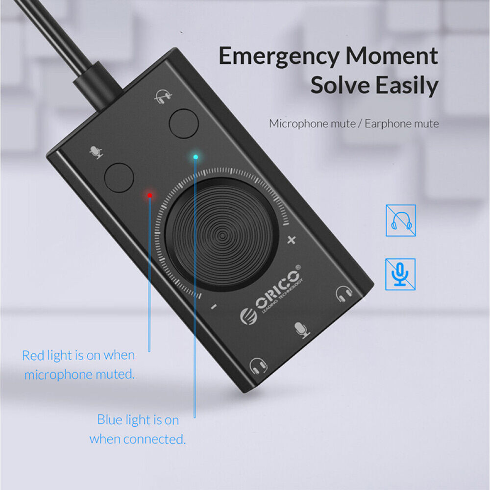 ORICO USB Sound Card - Boost Audio Quality for Microphone and Headphones