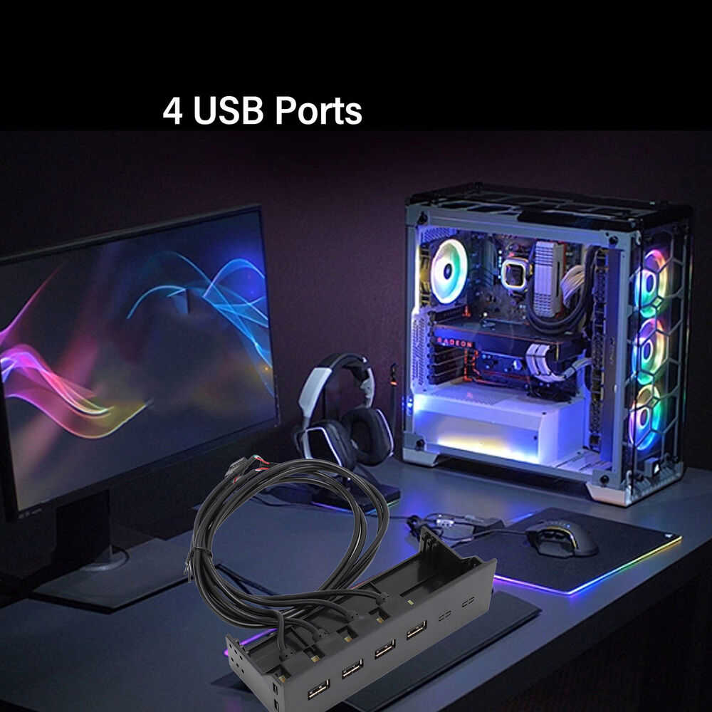 4-Port USB 3.0 Front Panel Hub with Optical Drive - High-Speed Connectivity