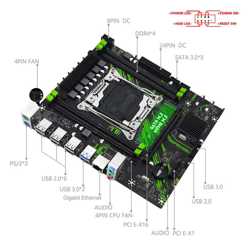 X99 Motherboard Kit with Intel Xeon E5-2680 v3, 16GB DDR4 RAM