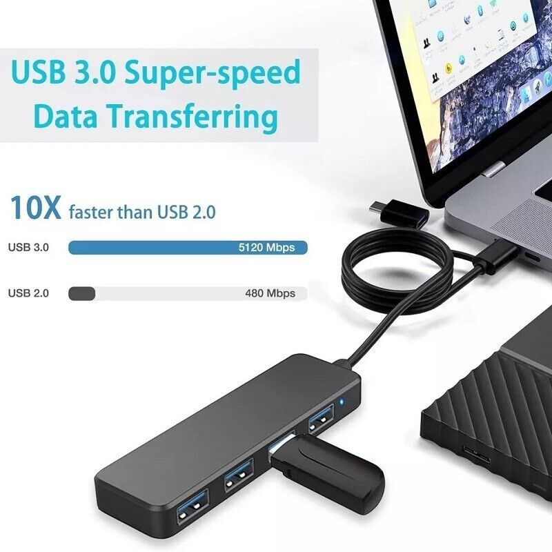 4 Port USB 3.0 Hub Splitter - Boost Your Connectivity
