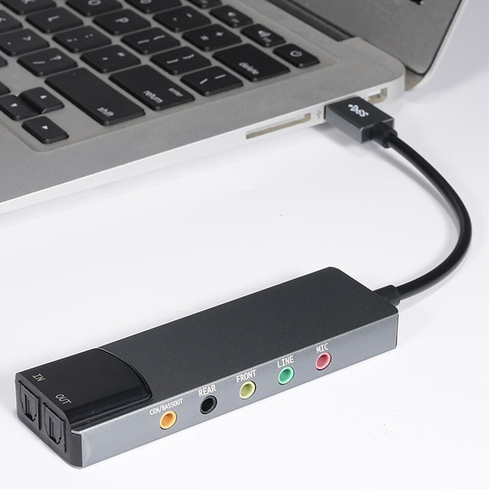 Enhanced Audio Experience with Portable 5.1 Channel USB Sound Card