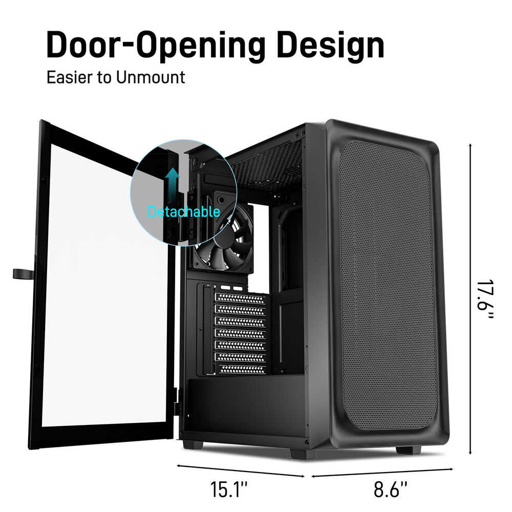 DARKROCK EC2 Black Micro-ATX Mid Tower Gaming PC Case