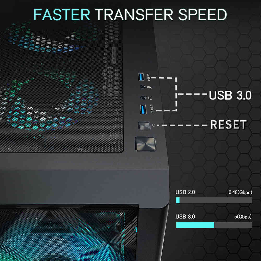 Premium ATX Gaming PC Case with RGB Fans
