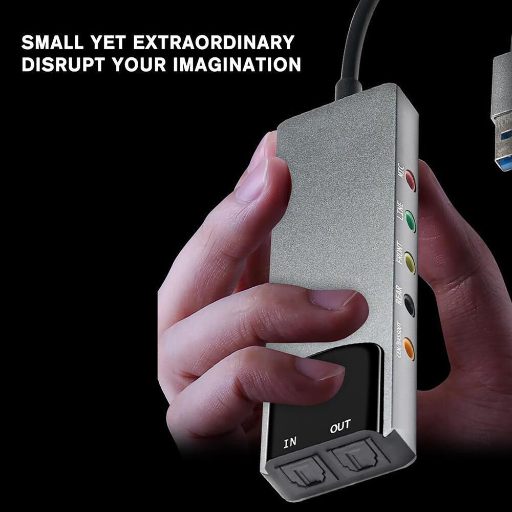 Enhanced Audio Experience with Portable 5.1 Channel USB Sound Card
