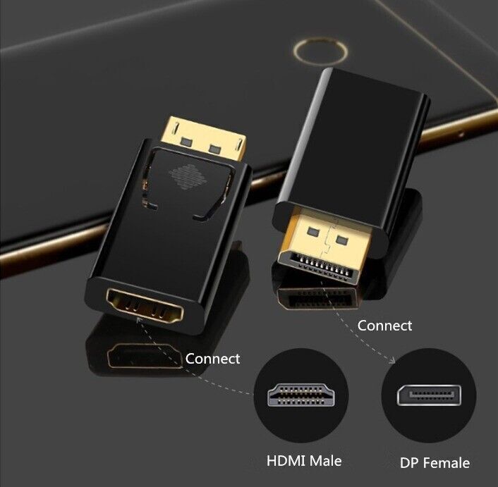 2-Pack DisplayPort to HDMI Adapter Cables - Enhanced Connectivity for HDTVs and PCs