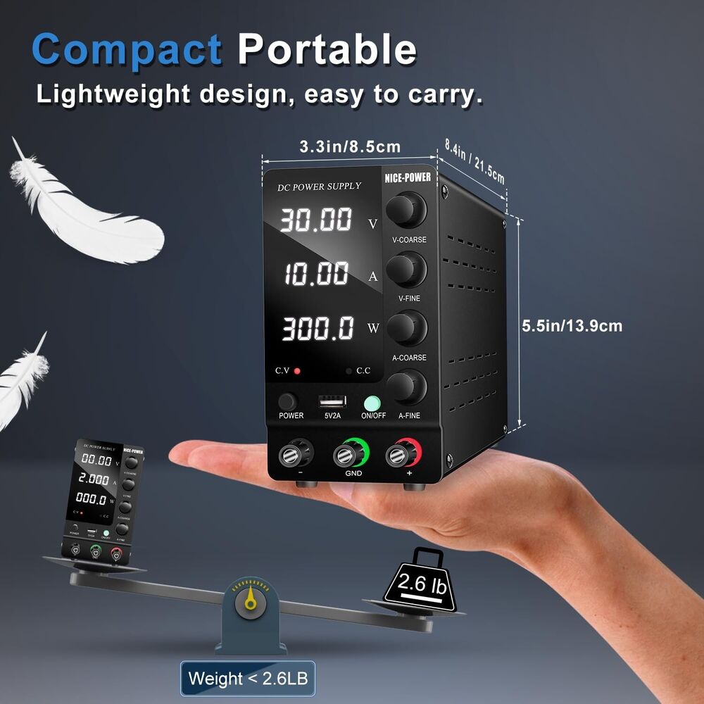 High-Performance 30V 10A DC Bench Power Supply