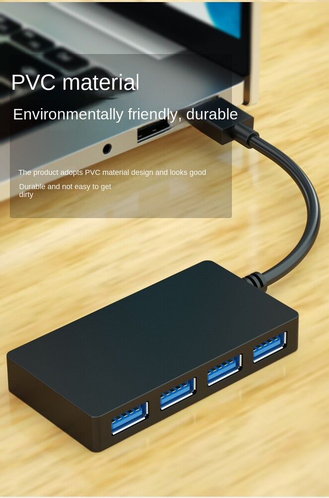 USB 3.0 4-Port Hub Splitter - Enhanced Connectivity for Multiple Devices