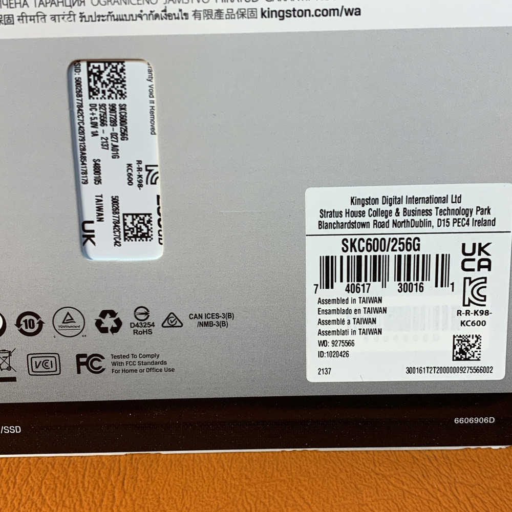 Kingston KC600 256GB SSD - High-Speed Storage Solution