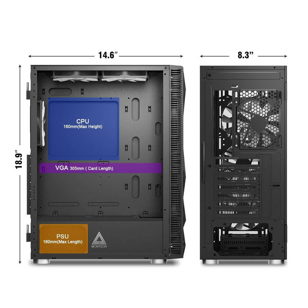 X3 Mesh Gaming Case with RGB Fans