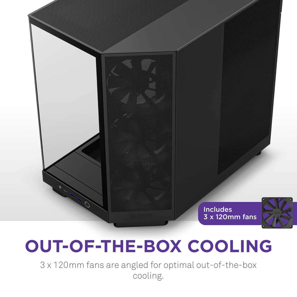 NZXT H6 Flow ATX Mid-Tower Gaming PC Case - Sleek Design, Optimal Cooling