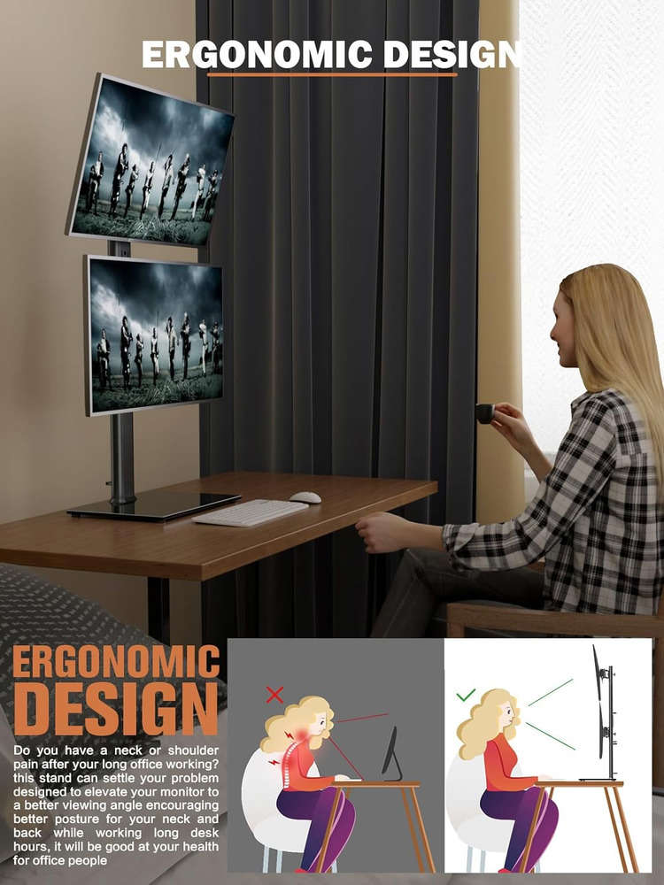 Vertical Dual Monitor Stand - Optimize Your Workspace