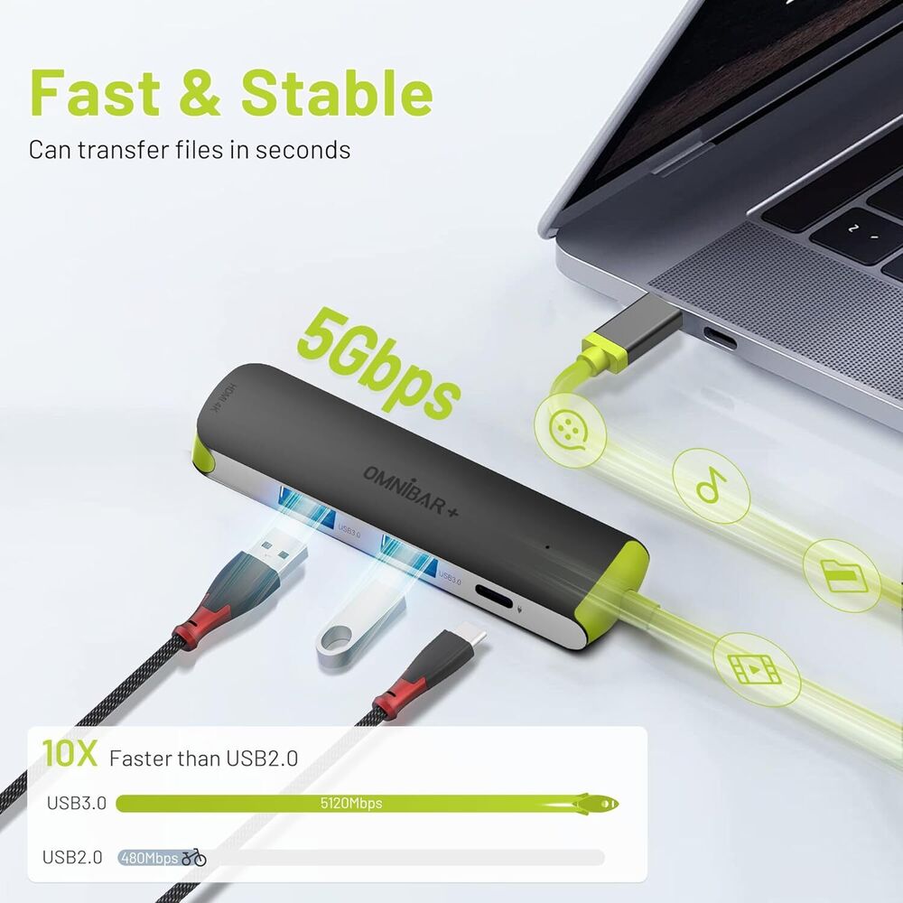 4K HDMI & Dual USB 3.0 Multiport USB-C Hub Adapter for MacBook Pro/Air