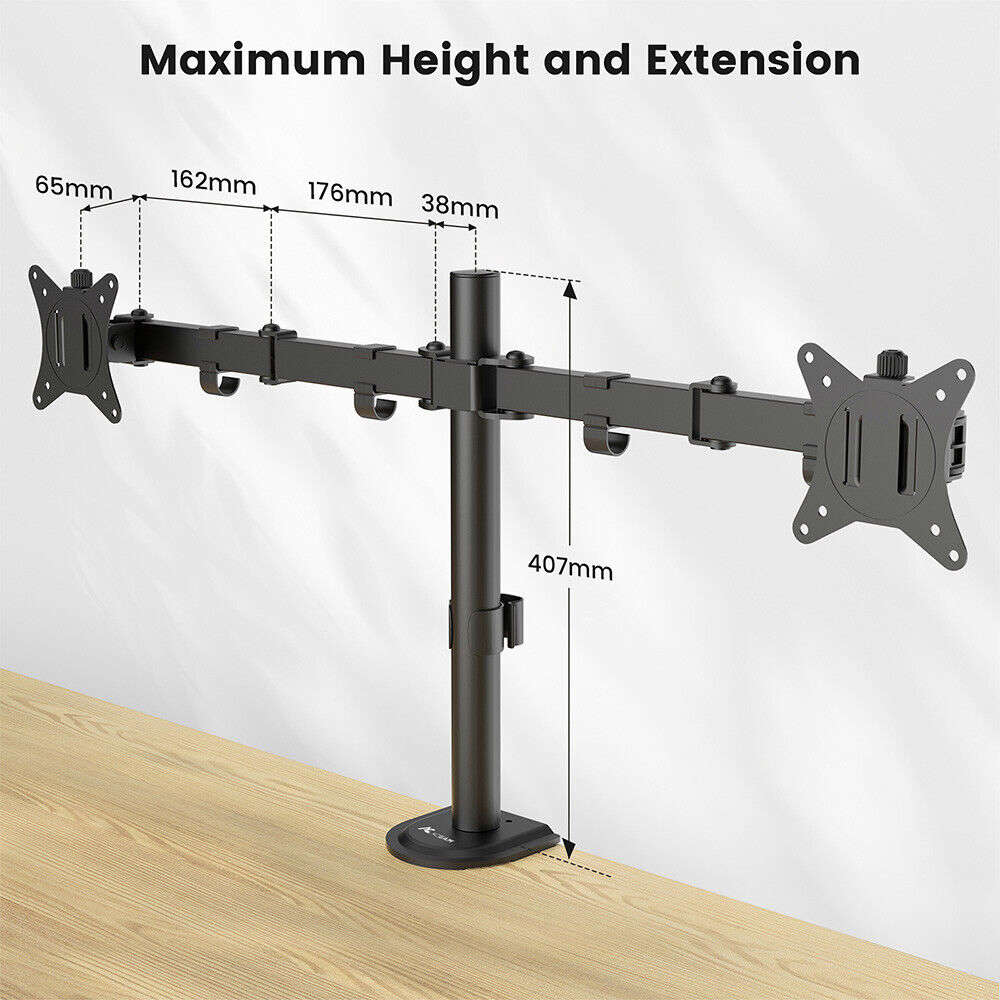 ACGAM Dual Monitor Stand - Premium Desk Mount for Enhanced Productivity