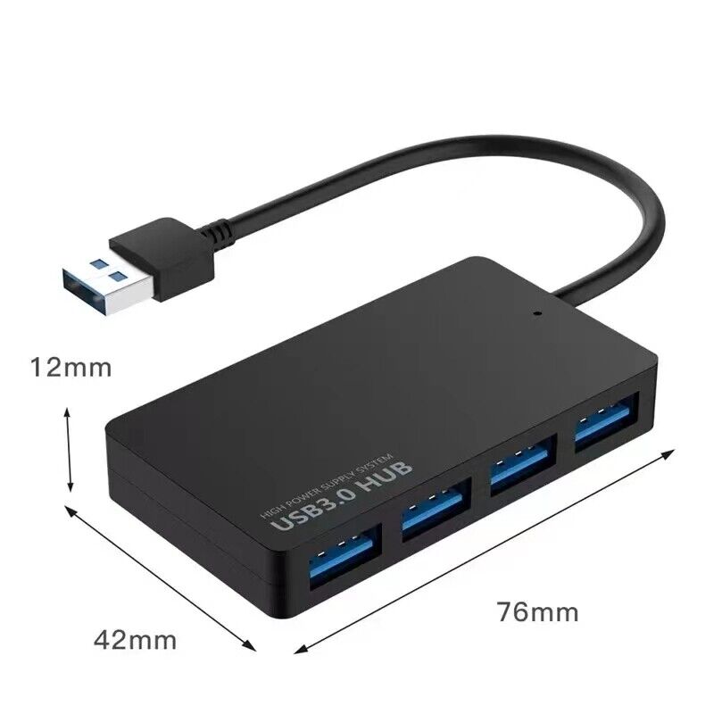 USB 3.0 4-Port Hub Splitter - Enhanced Connectivity for Multiple Devices