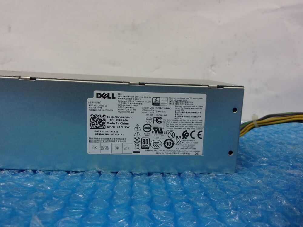 Dell Optiplex 3060/5060/7060 200W SFF Power Supply Unit