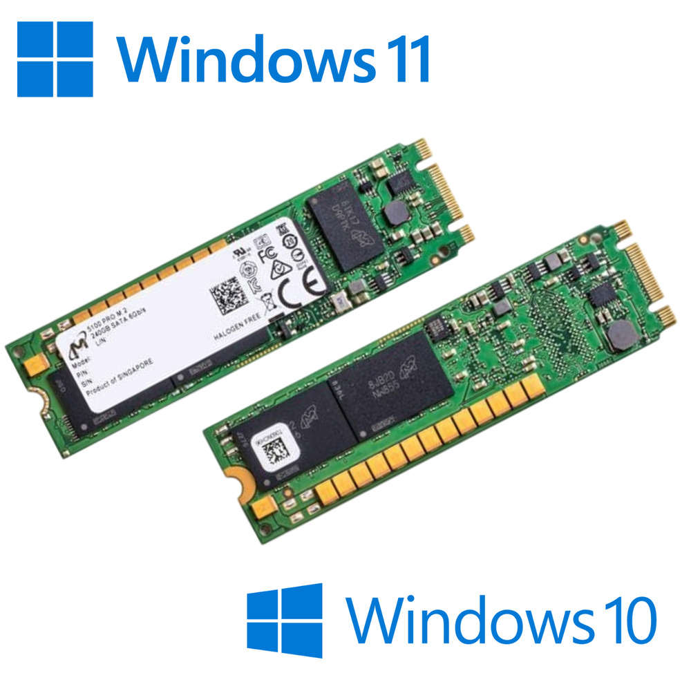 M.2 SSD SATA with Pre-Activated Windows 10/11 Pro - High-Speed Solid State Drive