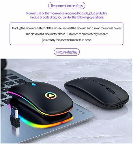 2.4GHz Wireless Optical Mouse with Rechargeable Battery and RGB Lighting