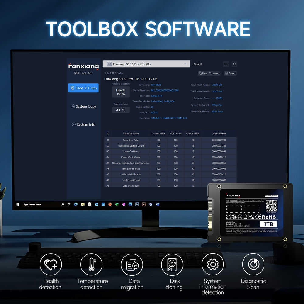Fanxiang 512GB SSD - High-Speed SATA III Internal Storage Drive