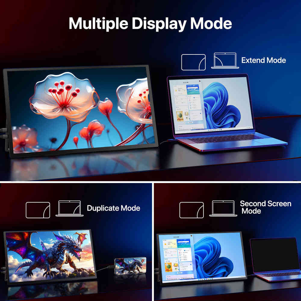 4K Portable Gaming Monitor - UPERFECT 18.4" 3840x2160 Display with HDMI & USB-C