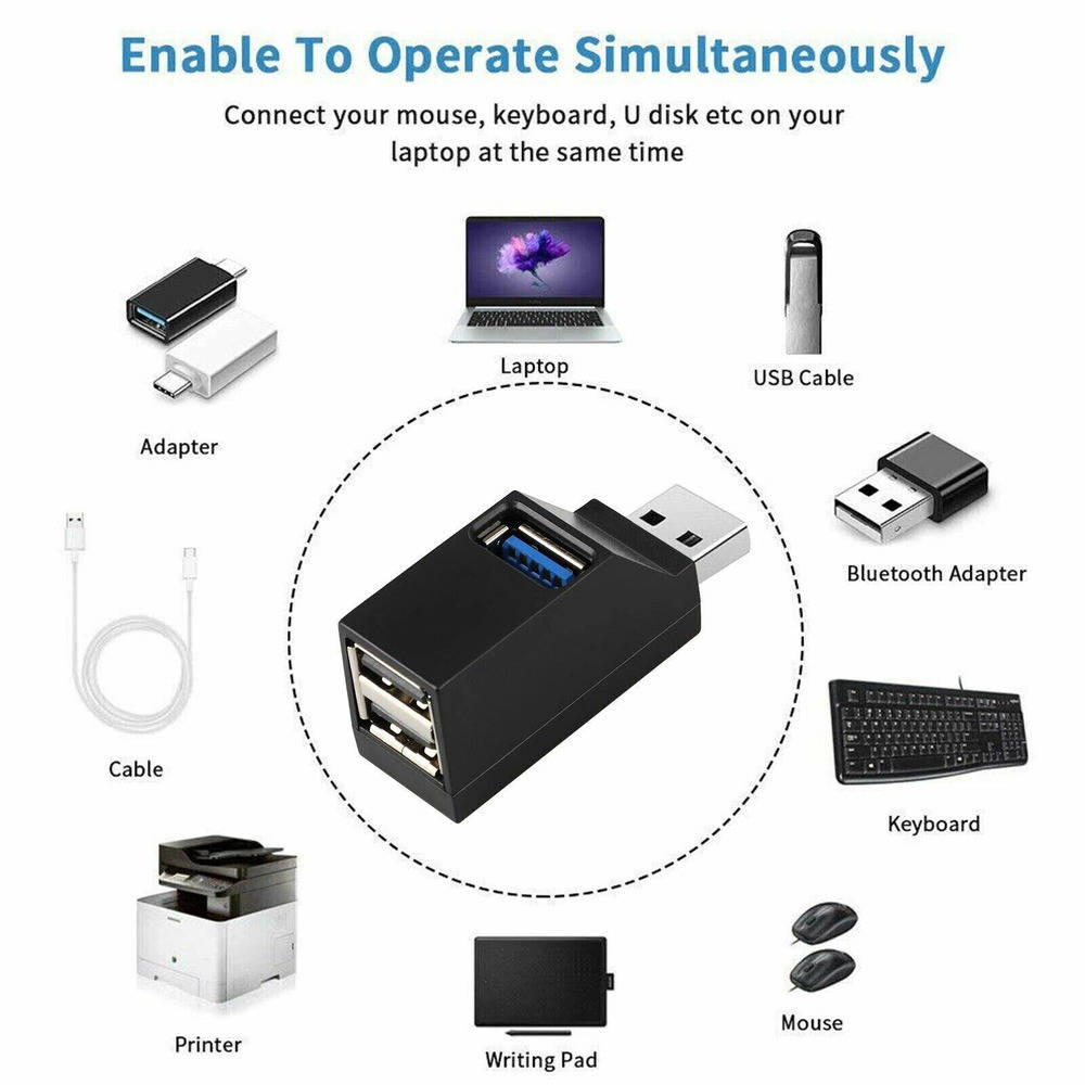 USB 3.0 4-Port Hub Splitter - Expand Your Connectivity with Speed