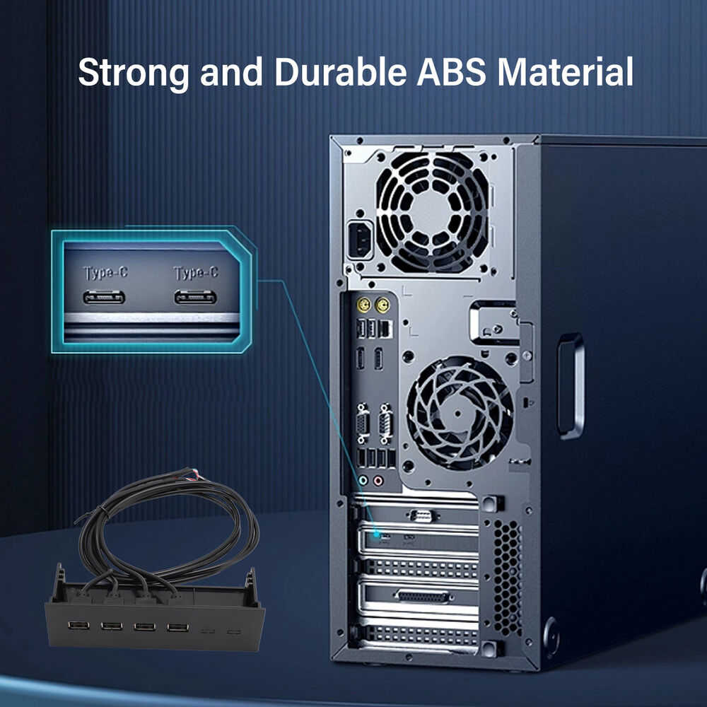 4-Port USB 3.0 Front Panel Hub with Optical Drive - High-Speed Connectivity