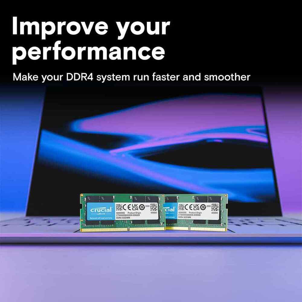 Crucial 32GB DDR4 3200MHz C22 SODIMM Laptop Memory Kit - Enhanced Performance