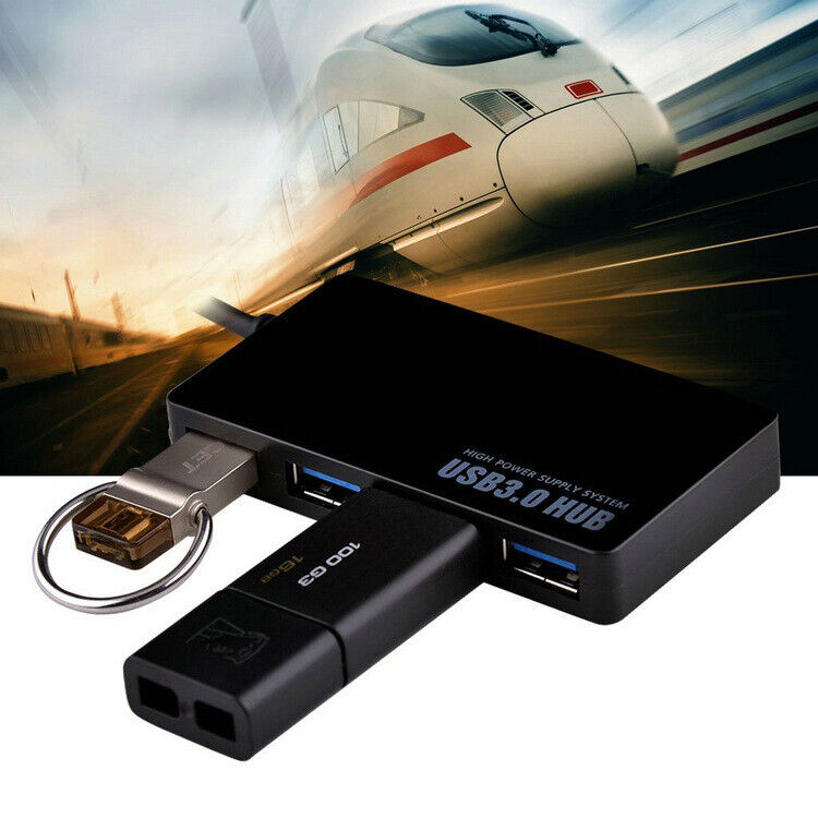 Enhanced Connectivity 4-Port USB 3.0 Hub with Power Adapter