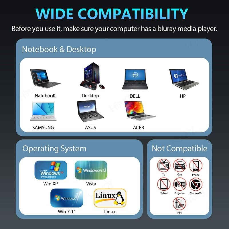 High-Speed USB 3.0 External Blu-ray Drive with Burning Capability