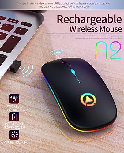 2.4GHz Wireless Optical Mouse with Rechargeable Battery and RGB Lighting
