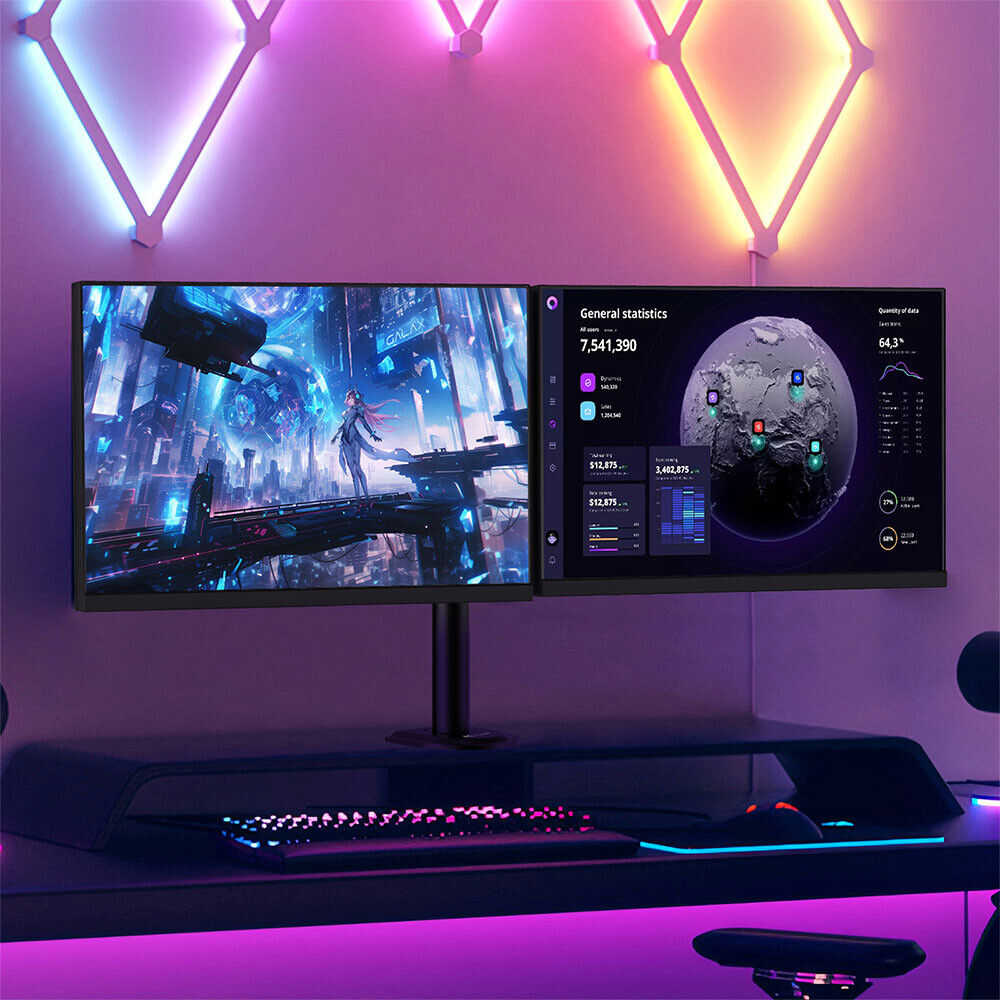 ACGAM Dual Monitor Stand - Premium Desk Mount for Enhanced Productivity