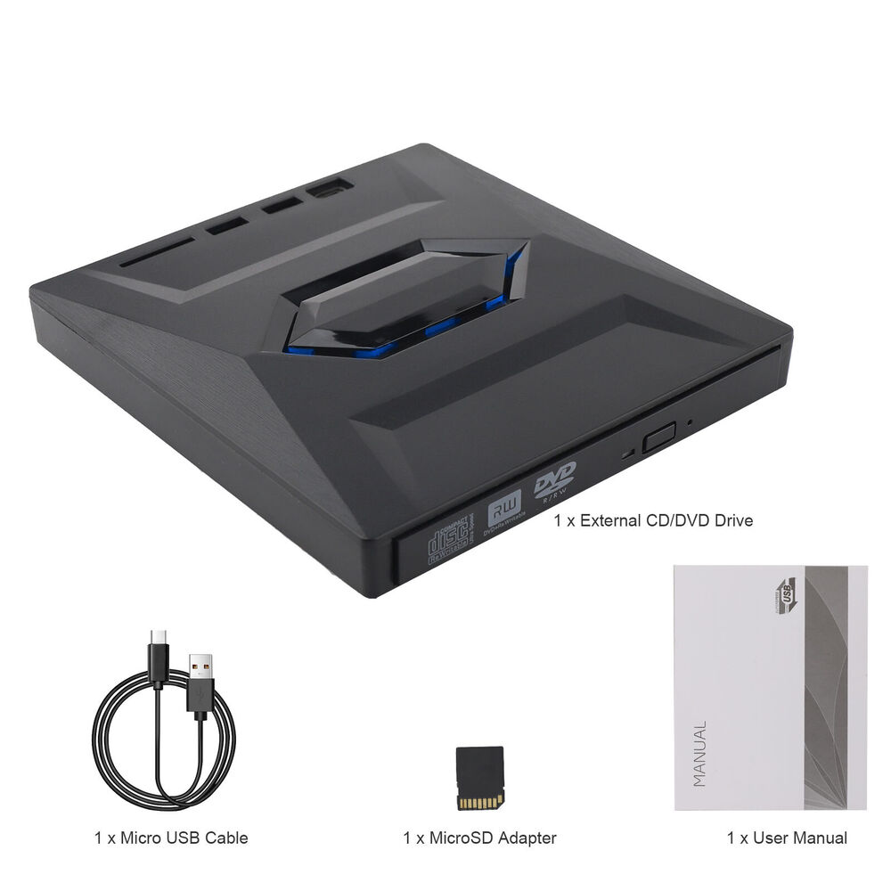 Ultra-Fast USB 3.0 External CD/DVD Drive for Enhanced Multimedia