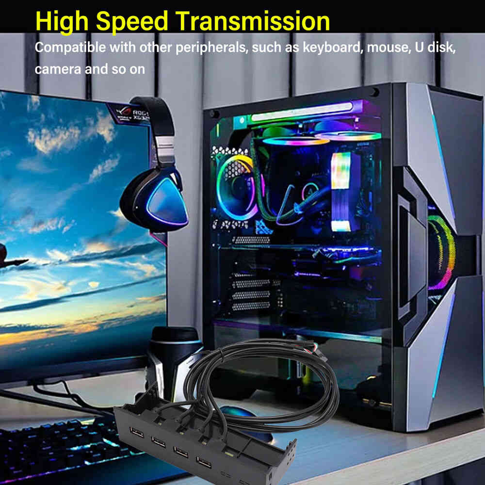 4-Port USB 3.0 Front Panel Hub with Optical Drive - High-Speed Connectivity