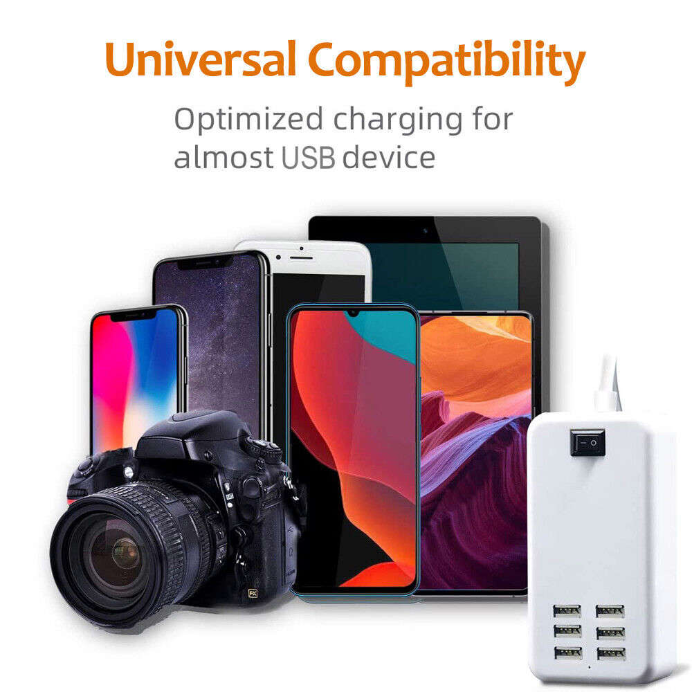 6-Port High-Speed USB Charging Station