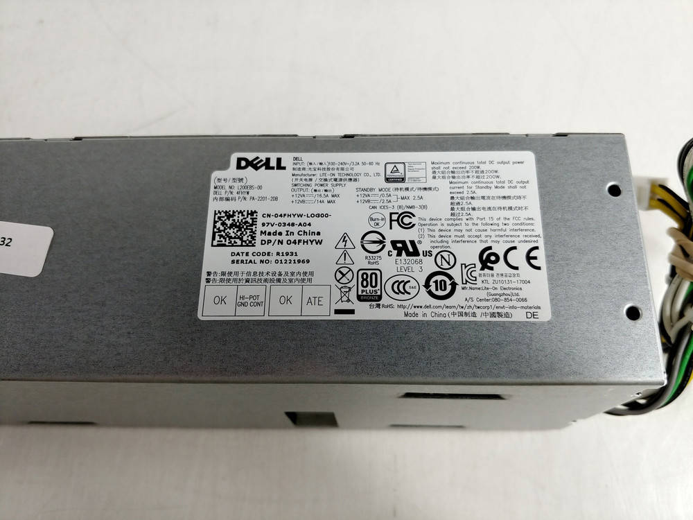 20x Dell OptiPlex 3060 SFF 6 Pin 200W Power Supply Units - Bulk Pack