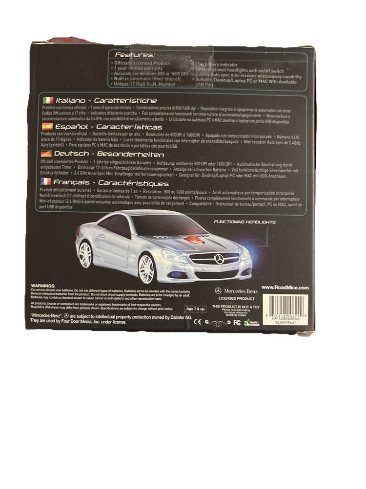 Road Mice Mercedes Sl550 Wireless Optical Mouse - Premium Ergonomic Gaming & Office Accessory