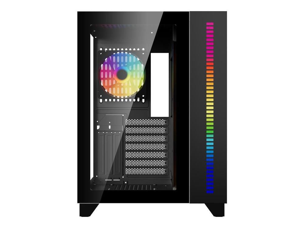 DIYPC ARGB-Q10-BK Gaming Computer Case with Dual Tempered Glass