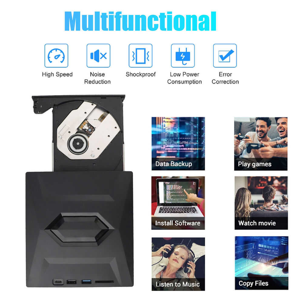 Ultra-Fast USB 3.0 External CD/DVD Drive for Enhanced Multimedia