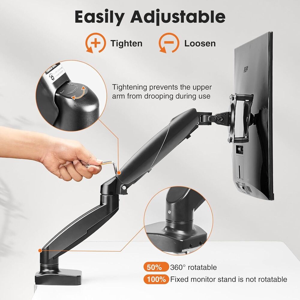 Ergonomic Single Monitor Desk Mount for Enhanced Workspace Comfort