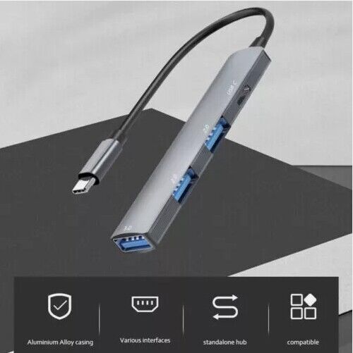 4-Port USB-C Hub Adapter for Enhanced Connectivity