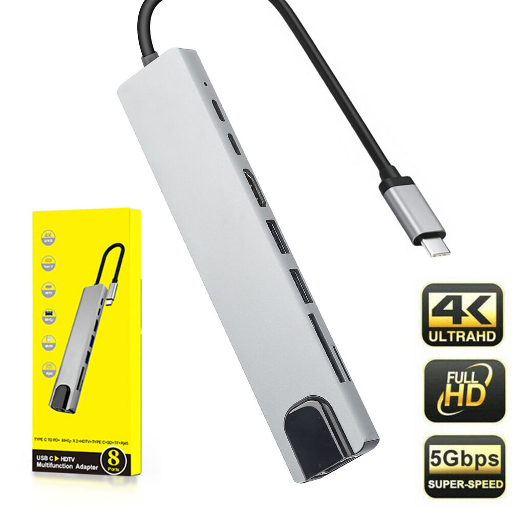 8-in-1 USB-C Hub for Enhanced Connectivity and Versatility